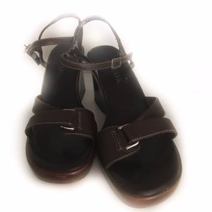 Aerosoles Brown Wedge Peep Toe Sandals